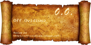 Off Ovidiusz névjegykártya